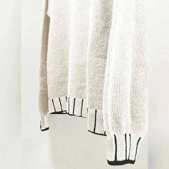 Autumn/Winter Casual Round Neck Colorblock Striped Stand Collar L - Picture 5 of 5